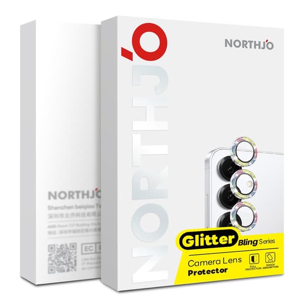 NORTHJO Samsung Galaxy S26 Linsskydd Glitter Silver