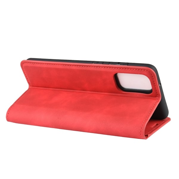 Samsung Galaxy S20 FE - Silkeslent Läderfodral - Röd Red Röd
