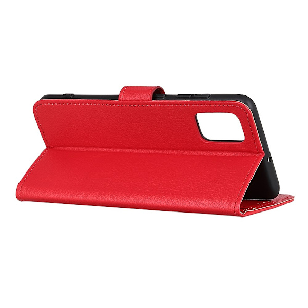 Samsung Galaxy A72 - Litchi Läder Fodral - Röd Red Röd