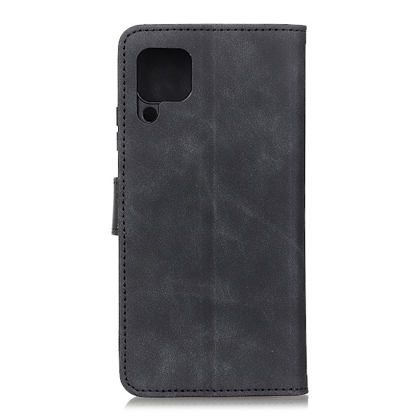 Samsung Galaxy A12 - KHAZNEH Läder Fodral - Svart Black Svart