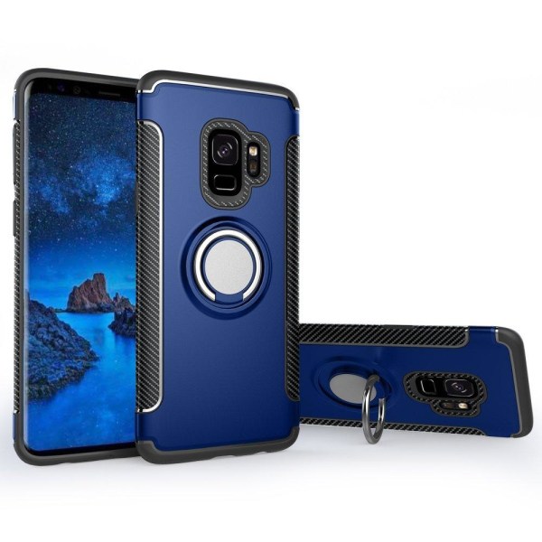 Samsung Galaxy A6 Plus - Ring Skal - Mörk Blå DarkBlue Mörk Blå