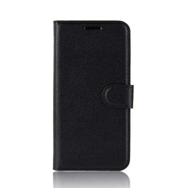 OnePlus 7 - Litchi Plånboksfodral - Svart Black Svart