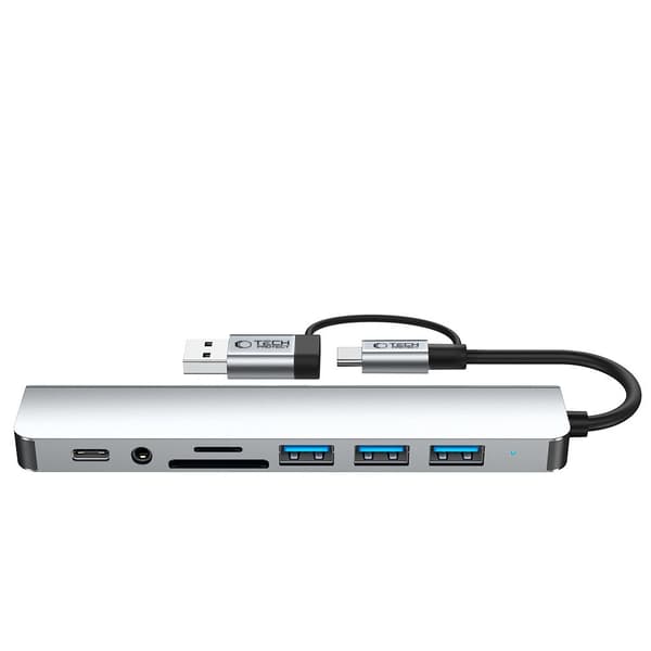 Tech-Protect 8in1 USB-C/USB-A  - USB-C/USB-A/SD/TF/AV3.5