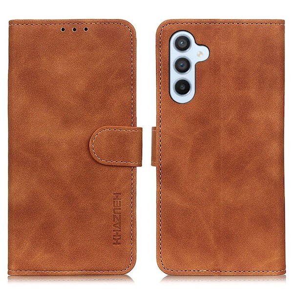 KHAZNEH Galaxy S25 Plus / S24 Plus Fodral Retro Läder Brun