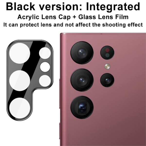 IMAK Galaxy S23 Ultra Linsskydd Akryl/Härdat Glas Svart
