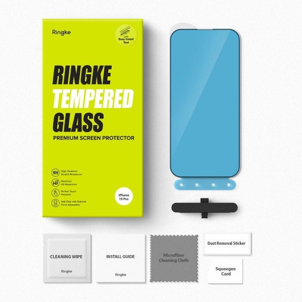 Ringke iPhone 15 Pro Skärmskydd Härdat Glas Svart