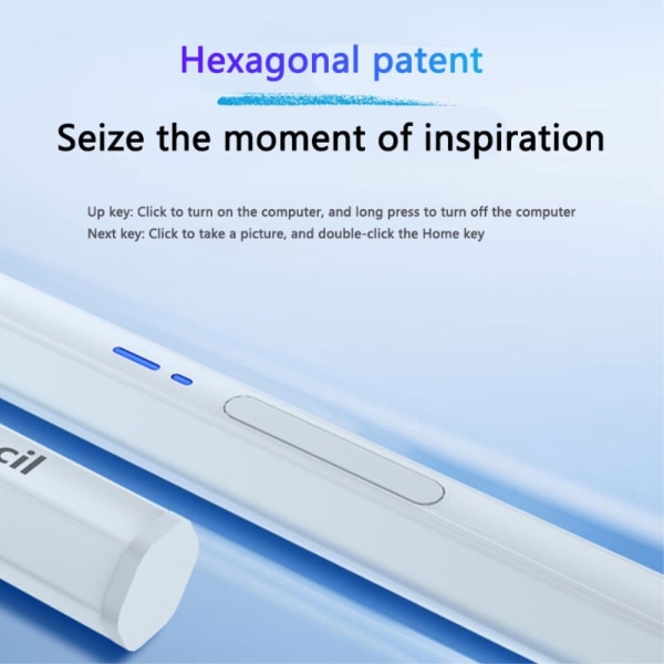 Bluetooth Magnetisk Hexagon Stylus Touchpenna Vit