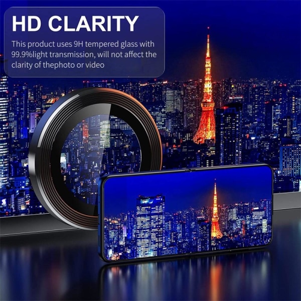 ENKAY Galaxy Z Flip 5 Linsskydd Aluminium Härdat Glas Guld