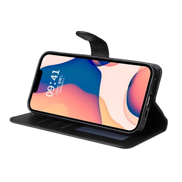 iPhone 14 Pro Fodral Flip Läder Svart