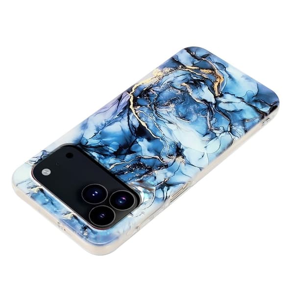 iPhone 18 Pro Max/17 Pro Max Skal Marmor TPU Blå