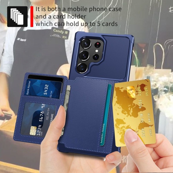 Samsung Galaxy S23 Ultra Skal Med Plånbok Blå