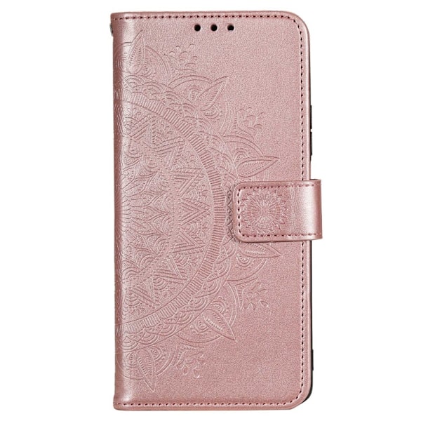 Motorola Moto E22i Fodral Mandala Läder Roséguld