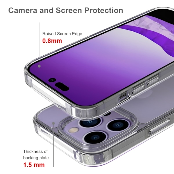 iPhone 14 Pro Max Skal Shockproof Hybrid Akryl/TPU Svart