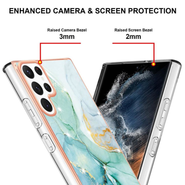 Samsung Galaxy S23 Ultra Skal Marmor TPU Grön