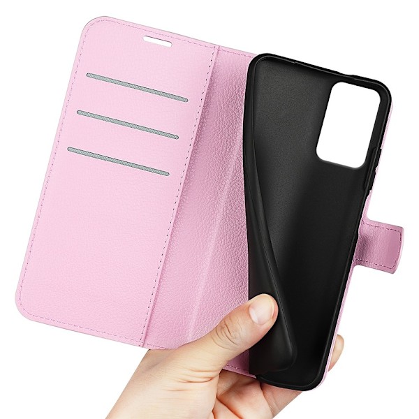 Motorola Moto G35 5G Fodral Litchi Läder Ljus Rosa