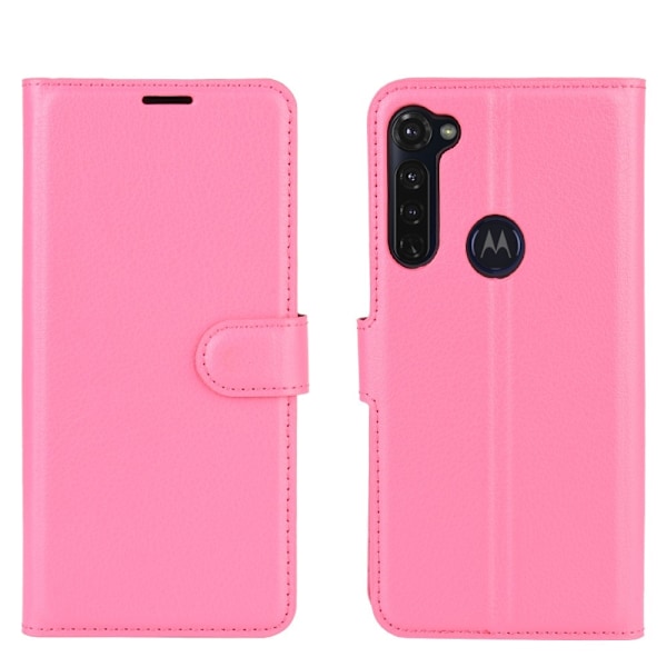 Motorola Moto G Pro - Litchi Plånboksfodral - Rosa Pink Rosa