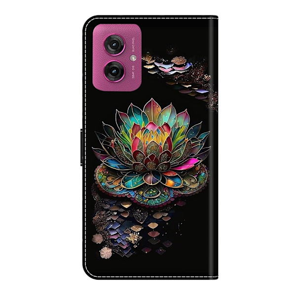 Motorola Moto G55 5G Fodral Läder Lotus Blomma