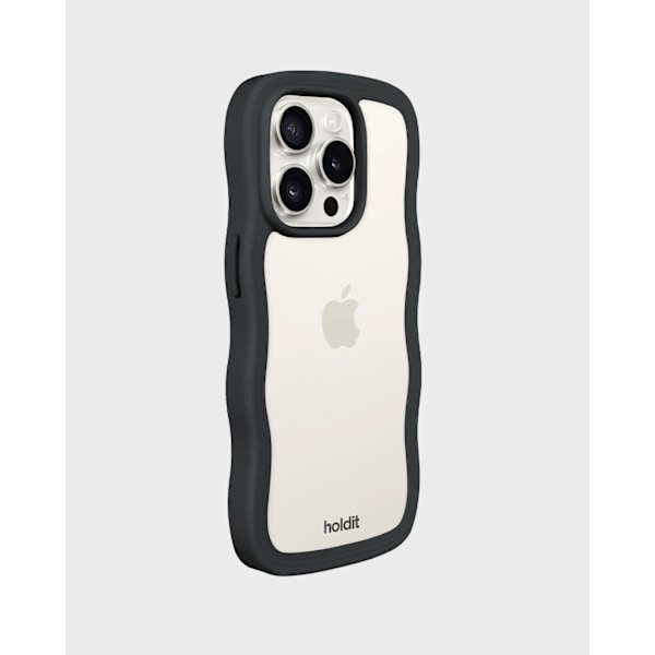 holdit iPhone 15 Pro Skal Wavy Svart/Transparent