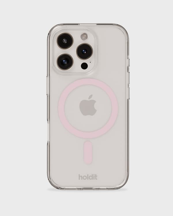 holdit iPhone 16 Mobilskal MagSafe Rosa/Transparent Rosa, Transparent