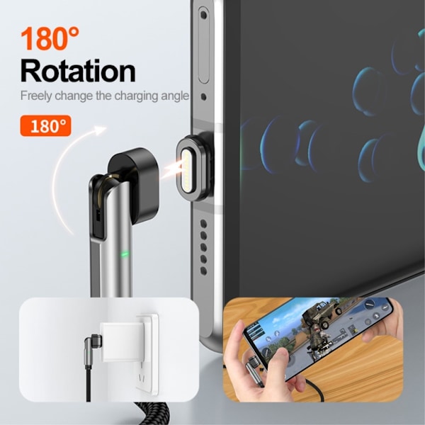 ENKAY 1 m 3in1 USB-C - Lightning / USB-C Magnetisk Svart