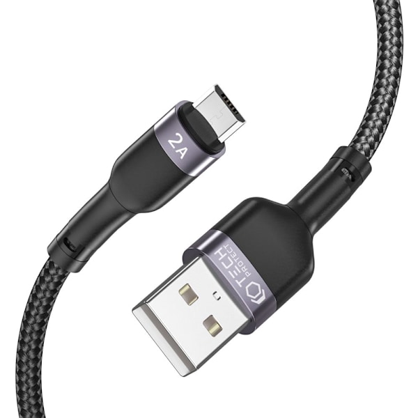 Tech-Protect 25 cm 2.4A MicroUSB UltraBoost Laddkabel Svart