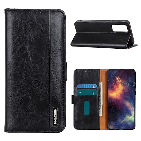 Samsung Galaxy A72 - KHAZNEH Läder Fodral - Svart Black Svart