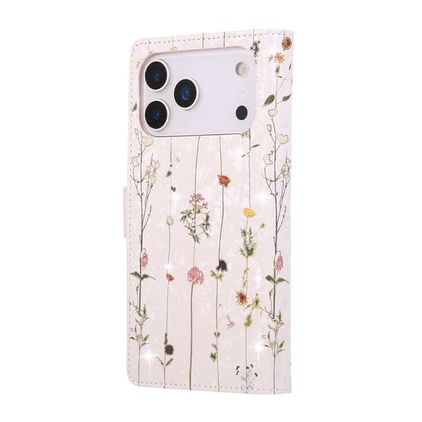 iPhone 17 Pro Fodral RFID Läder Små Blommor