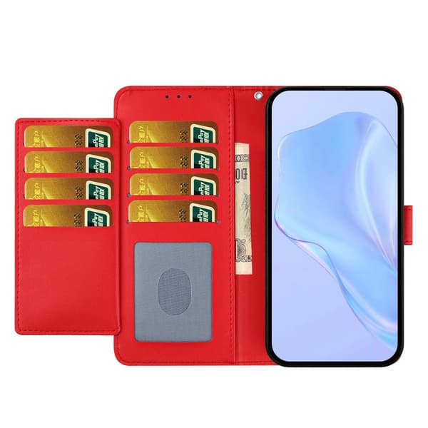 Honor 400 Lite Plånboksfodral Läder Röd