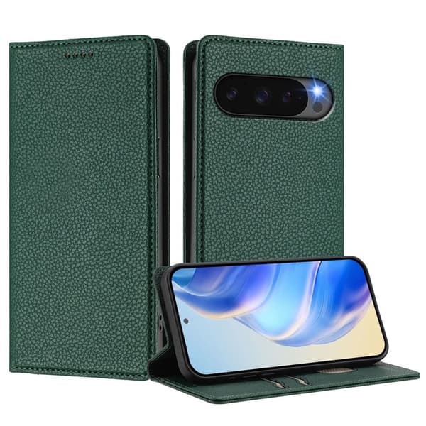Google Pixel 10/10 Pro / 9/9 Pro Fodral RFID Litchi Läder