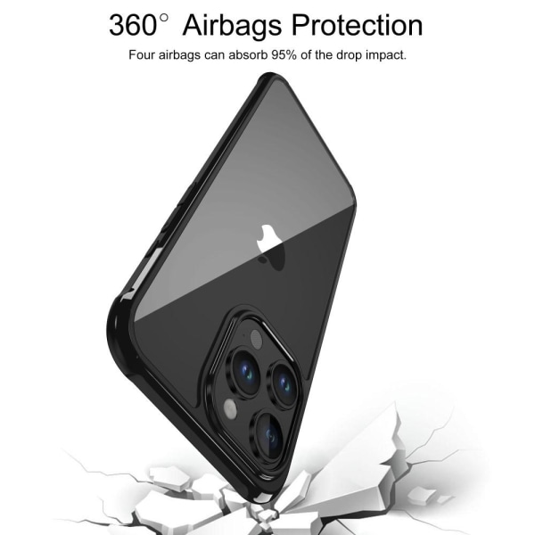 LEEU DESIGN iPhone 15 Pro Skal AirBag Hybrid Matt Svart