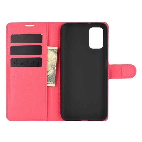 Xiaomi Redmi 9T - Litchi Läder Fodral - Röd Red Röd