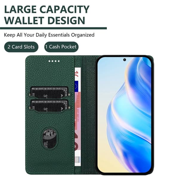 Google Pixel 10/10 Pro / 9/9 Pro Fodral RFID Litchi Läder