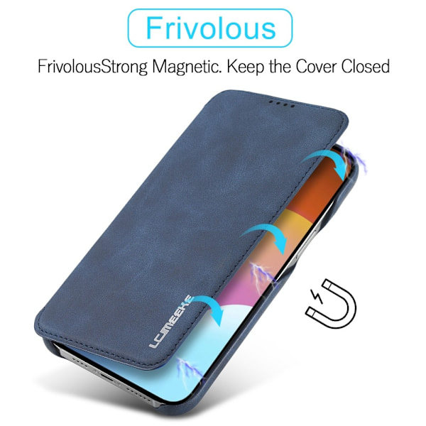 LC.IMEEKE iPhone 15 Plus Fodral Slim Flip Blå
