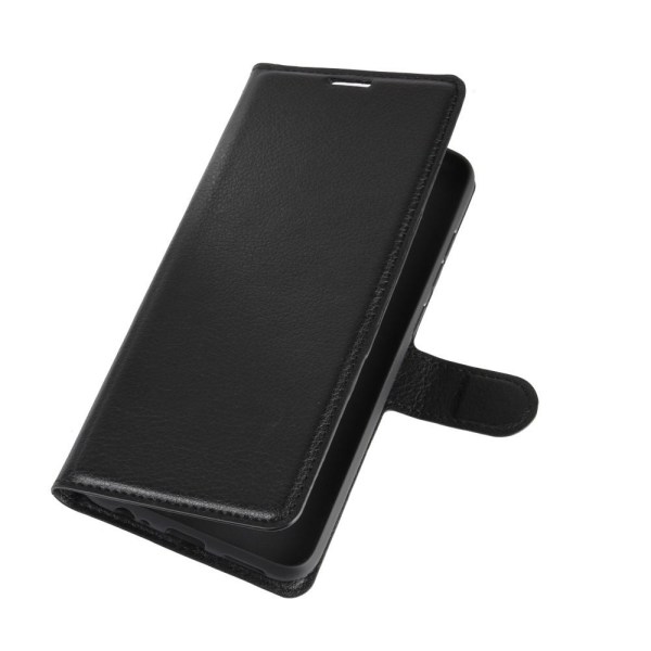 Xiaomi Redmi Note 9 - Litchi Plånboksfodral - Svart Black Svart