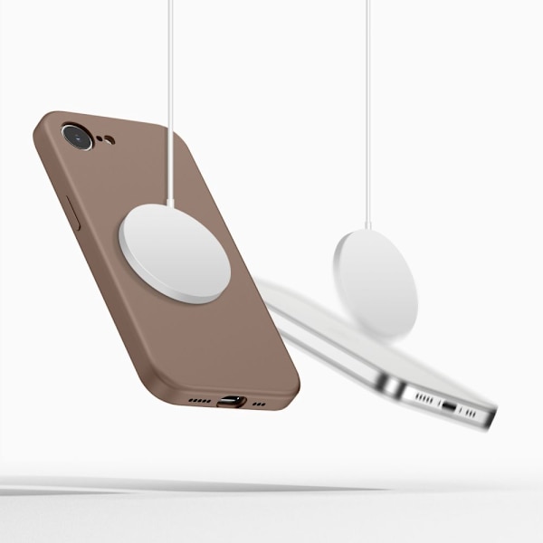 Tech-Protect iPhone 17e/16e Skal MagSafe Silicone Chocolate Brown