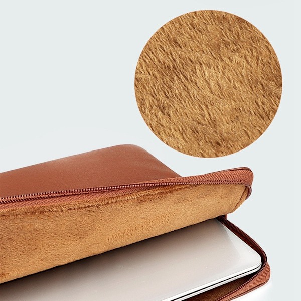 Läder Laptop Sleeve Med Mjukt Foder 13.3" Rosa