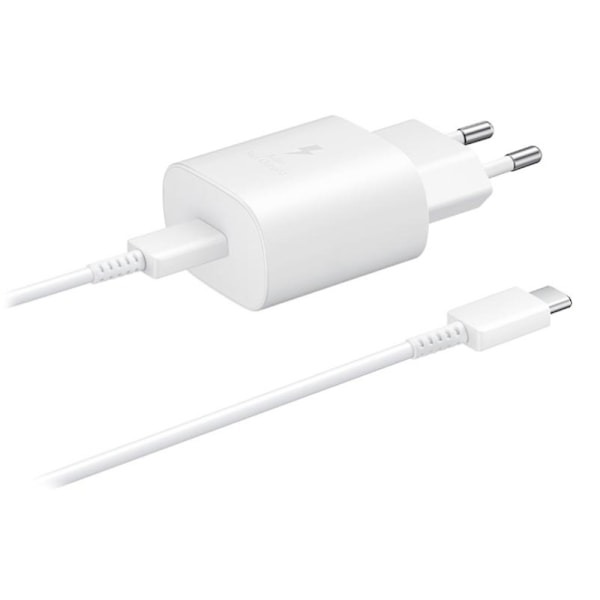 Samsung 25W 3A USB-C Laddare EP-TA800 inkl. 1m USB-C Kabel - Vit Vit Vit
