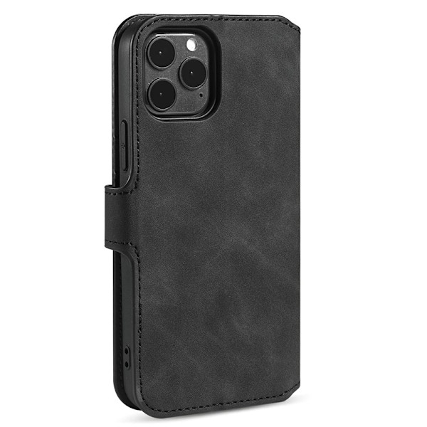 DG.MING iPhone 13 Pro Fodral Retro Läder Svart Svart