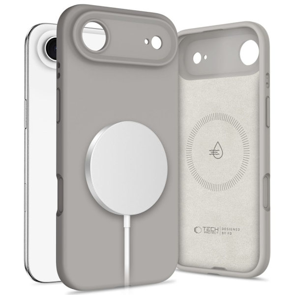 Tech-Protect iPhone Air Skal MagSafe Silicone Stone Grey