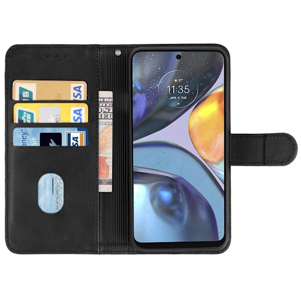 Motorola Moto G22 Fodral Läder Svart