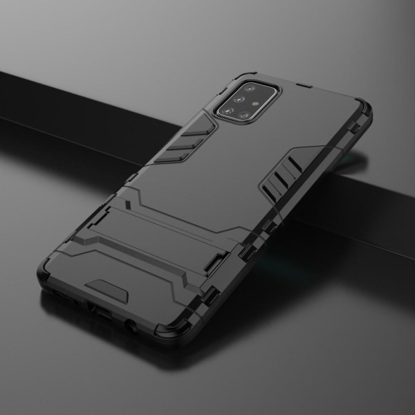 Samsung Galaxy A71 - Armour skal med ställ - Svart Black Svart
