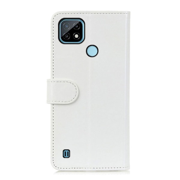 Realme C21 - Crazy Horse Läder Fodral - Vit Vit