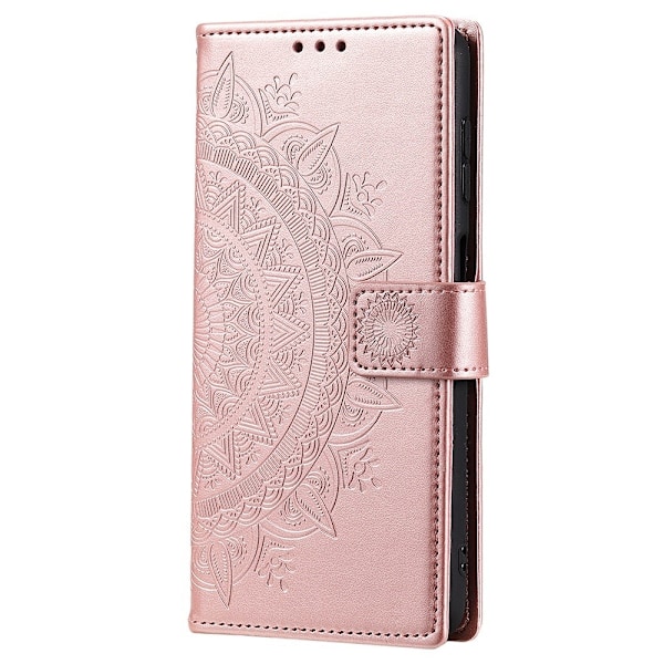 Samsung Galaxy A54 5G Fodral Mandala Läder Roséguld