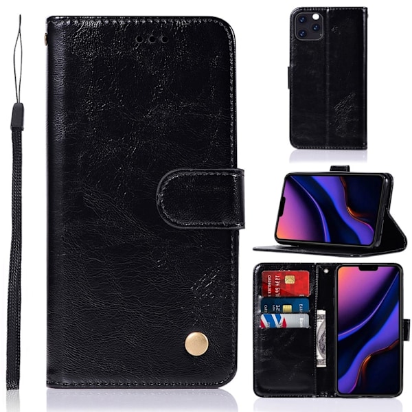 iPhone 11 Pro Max - Plånboksfodral - Svart Black Svart