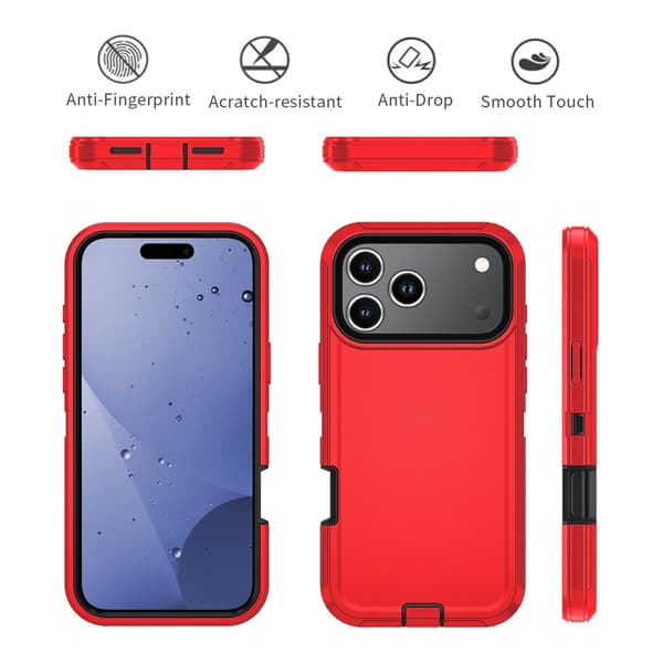 iPhone 17 Pro Skal Extreme Shockproof Hybrid Röd