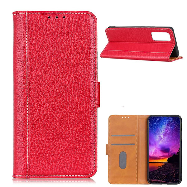 OnePlus 9 - Litchi Plånboksfodral - Röd Red Röd