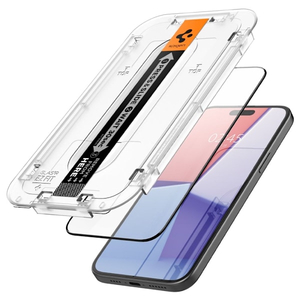 Spigen iPhone 15 Plus GLAS.tR FC "Ez Fit" Skärmskydd Svart
