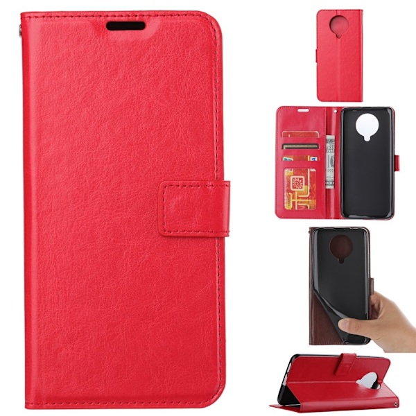 Xiaomi Poco F2 Pro - Crazy Horse Plånboksfodral - Röd Red Röd