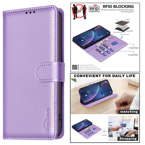 BINFEN Honor Magic7 Lite Fodral RFID Läder Lila