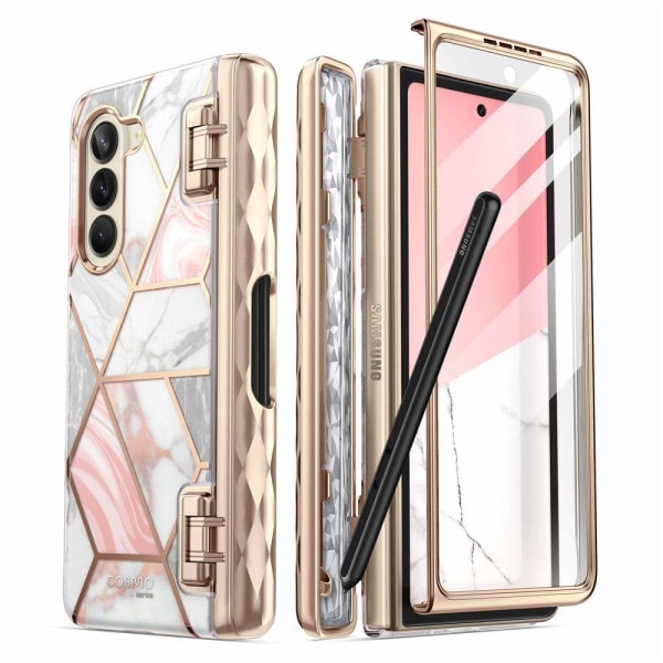 Supcase Galaxy Z Fold 5 Skal Cosmo Pen Marble Pink